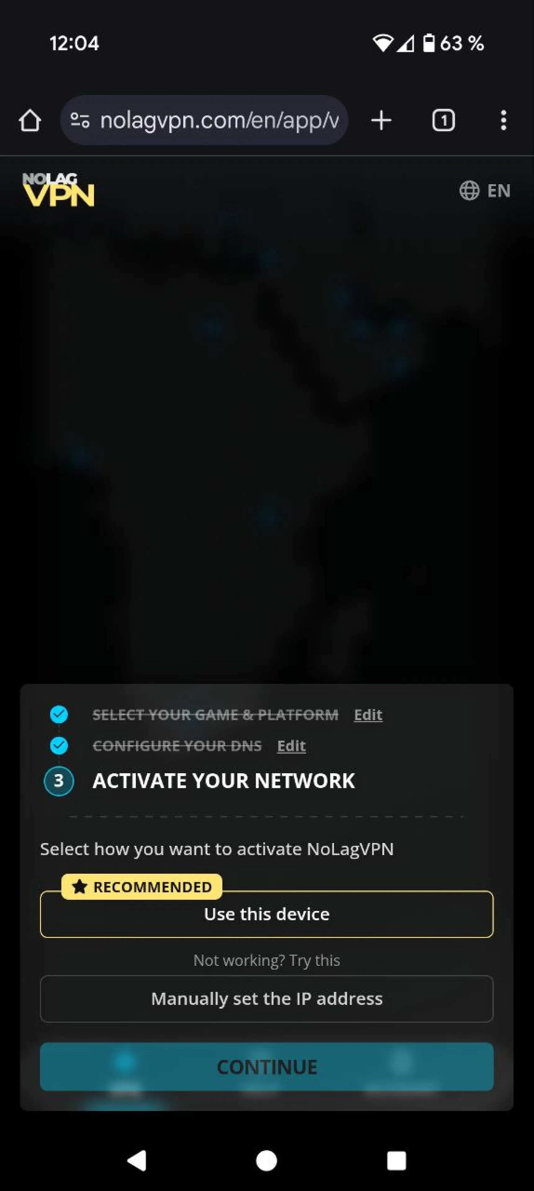 Activation method selection